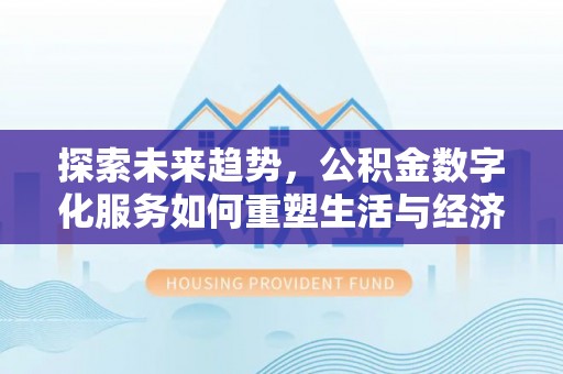 周口探索未来趋势，公积金数字化服务如何重塑生活与经济