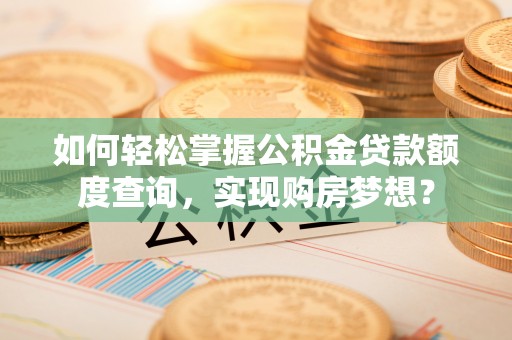 周口如何轻松掌握公积金贷款额度查询，实现购房梦想？