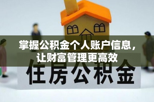 周口掌握公积金个人账户信息，让财富管理更高效