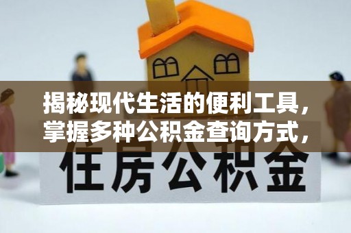 周口揭秘现代生活的便利工具，掌握多种公积金查询方式，让财富管理更轻松