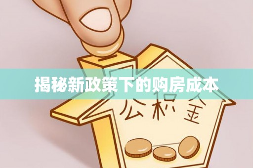 周口揭秘新政策下的购房成本